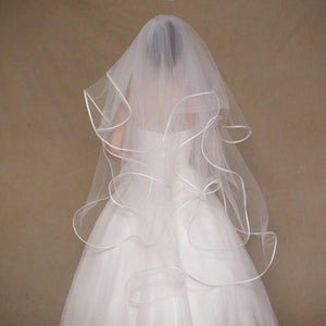 Ballet Length 4 Layer Bubble Veil with Ribbon Edging-Your Wedding Veil Store