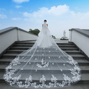 Embroidered Applique Cathedral Veil