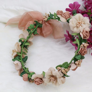 Blush Flowers Hair Crown-Your Wedding Veil Store