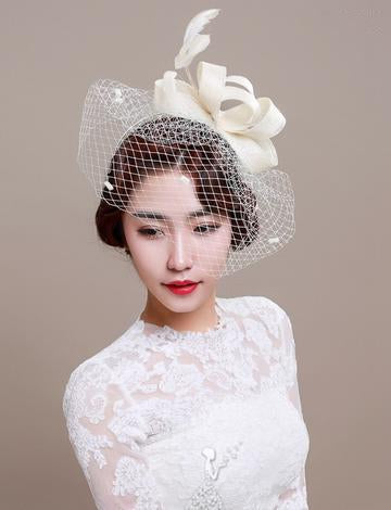 Bow Fascinator Birdcage Veil