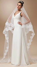 Cathedral Length Veil with Scalloped Lace Applique-Your Wedding Veil Store