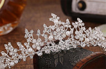 Crystal and Pearl Floral Tiara-Your Wedding Veil Store