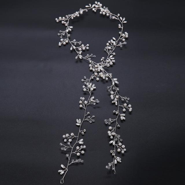 Crystal and Pearl Hair Garland-Your Wedding Veil Store