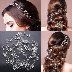 Crystal and Pearl Hair Garland-Your Wedding Veil Store