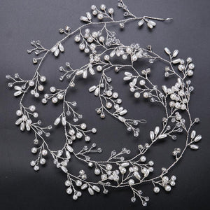 Crystal and Pearl Hair Garland-Your Wedding Veil Store