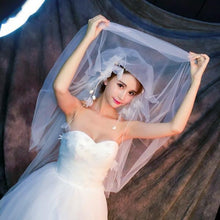 Double Layer Veil with 3D Flowers-Your Wedding Veil Store
