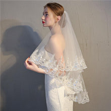 Double Layer Veil with Sequined Lace Edging-Your Wedding Veil Store