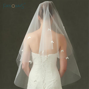 Elbow Length Bows Veil-Your Wedding Veil Store