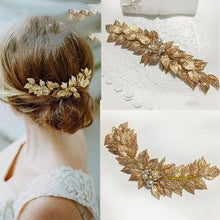 Gold Leaf and Pearl Spray Headpiece-Your Wedding Veil Store