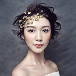Gold Leaf Spray Headpiece-Your Wedding Veil Store