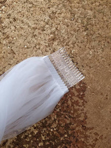 Simple Romance Cut Edge Tulle Chapel Veil