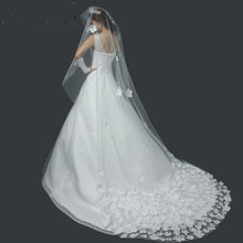 Cathedral Drop Veil with Flower Applique