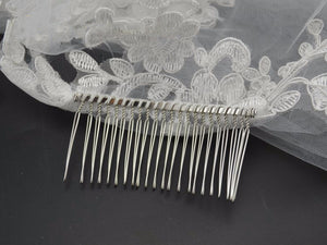 Cathedral Veil with Floral Lace Applique