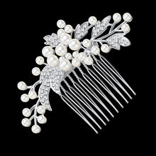 Crystal Leaf and Pearl Hair Comb-Hair Comb-Your Wedding Veil Store