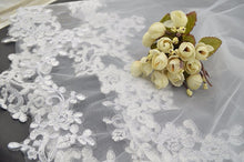 Cathedral Veil with Floral Lace Applique