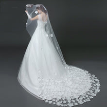 Cathedral Drop Veil with Flower Applique
