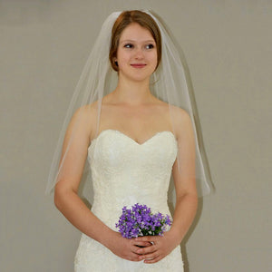 Simple Single Layer Cut Edge Veil - In Four Lengths