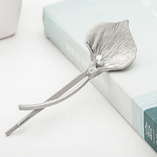 Calla Lily Flower Metallic Hair Pins with Pearls-Hair Pins-Your Wedding Veil Store