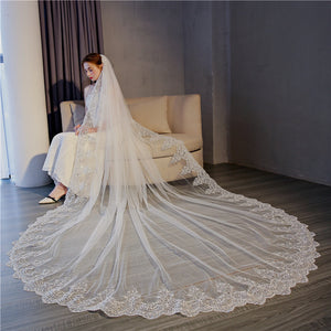 Lace Edge Voile Cathedral Veil