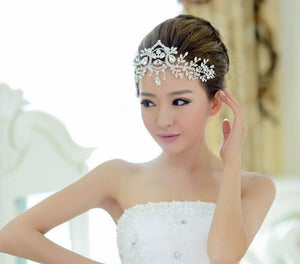 Rhinestone Leaf Headband-Your Wedding Veil Store