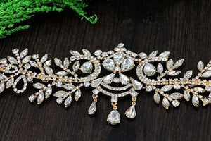 Rhinestone Leaf Headband-Your Wedding Veil Store