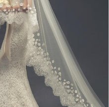 Scalloped Lace and Flowers Cathedral Veil-Your Wedding Veil Store